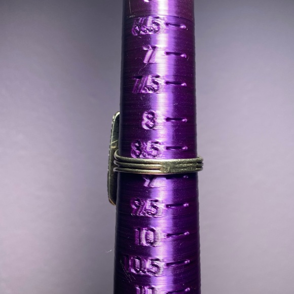 VINTAGE GENUINE BLACK ONYX NATURAL STONE IN SOLID SILVER - Picture 5 of 9